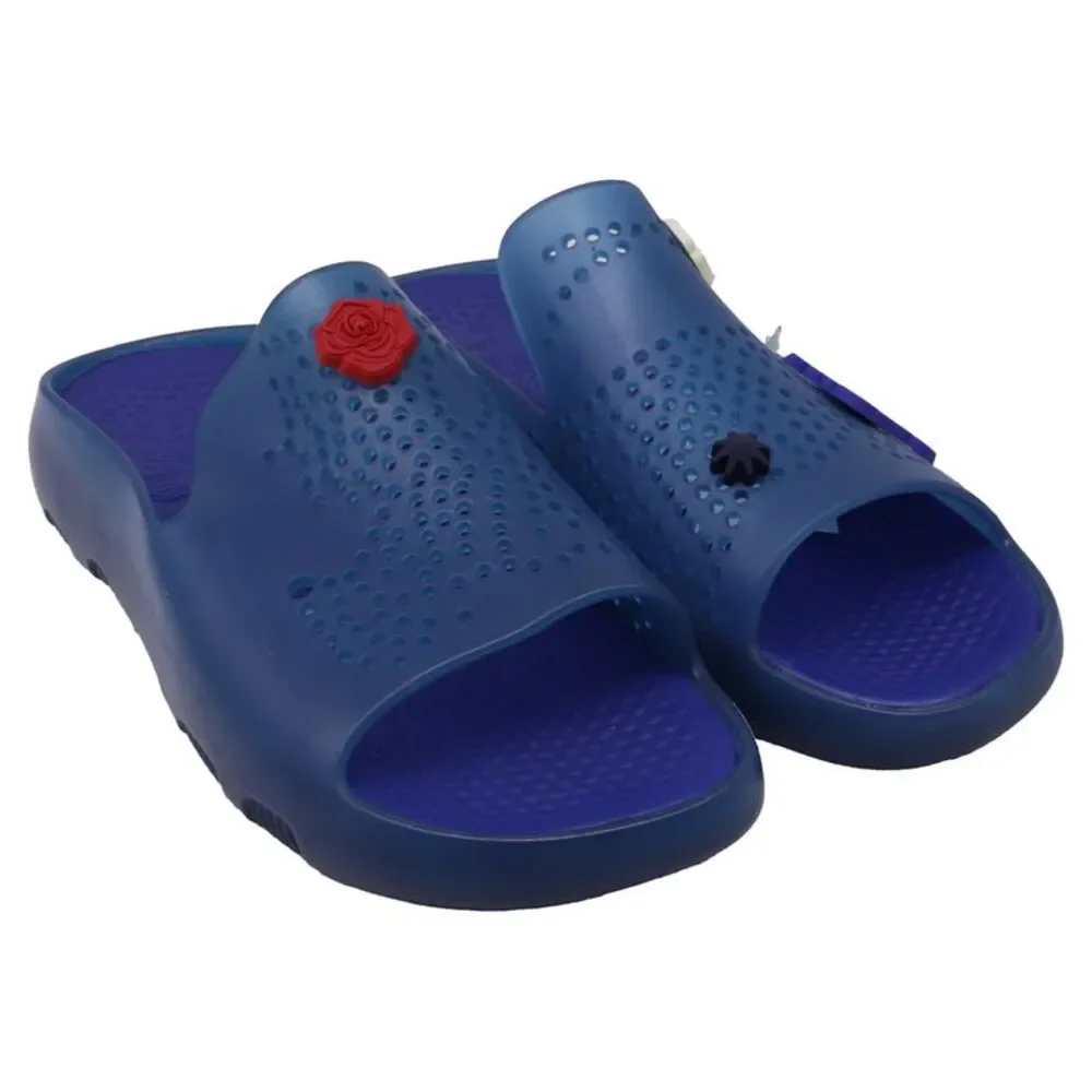 Burberry Stingray Charm-Embellished Slide Sandals in Blue Rubber